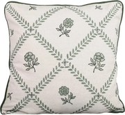 Față de pernă brodată din bumbac organic 45x45 cm verde, „Lovisa"