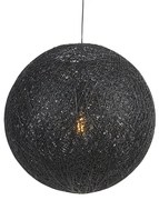 Lampă suspendată rustică neagră 60 cm - Corda