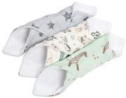 Set 3 lavete absorbante pentru bebelusi din frotir si bumbac 22x22 cm Kidizi Safari Giraffe, prevazute cu agatatoare