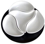 Set de boluri cu tavă TORO 4 buc ceramică/lemn