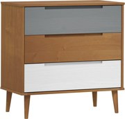 vidaXL Dulap cu sertare „MOLDE” maro, 80x40x80 cm, lemn masiv de pin