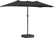 vidaXL Parasol de Grădină Negru 385 x 209 x 244 cm Poliester și oțel