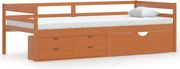 vidaXL Cadru pat cu sertare & dulap, maro miere, 90x200 cm lemn de pin