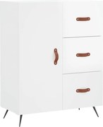 vidaXL Servantă, alb extralucios, 69,5x34x90 cm, lemn compozit