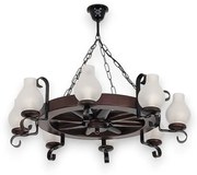 Candelabru rustic fabricat manual din lemn diam.50cm, 8 brate Roata WOOD-RO-SP8D50