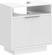 HOMCOM Dulap de Baie Sub Chiuvetă cu Raft Interior Ajustabil Alb | Aosom Romania