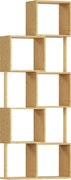 HOMCOM Librărie modernă și asimetrică cu 5 niveluri din bambus, 62.5 x 23 x 165 cm, lemn | Aosom Romania