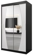 Dulap de haine 120 cm Eclipse (Negru mat + Alb mat). 1063389