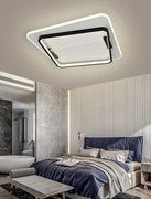 Lustra LED Cu Telecomanda, Elit's Esn R9053S, 126W, Negru Alb