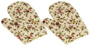 Mănușă de bucătărie Bellatex Trandafir roz, 28 x 18 cm, 2 buc