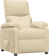 vidaXL Fotoliu rabatabil, crem, material textil