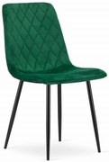 Verde scaun bucatarie TURIN din catifea cu picioare negre