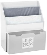 Bibliotecă pentru copii cu sertar și compartimente, 62,5 x 30 x 70 cm