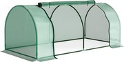 Sera Tunel Outsunny din Otel si cu Capac din PVC, 200x100x80 cm, Transparent si Verde | Aosom Romania