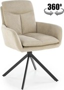 Scaun bej tapitat K536, stofa clasica/metal, 62x68x85 cm