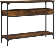 vidaXL Masă consolă cu raft stejar fumuriu 100x29x75 cm lemn prelucrat