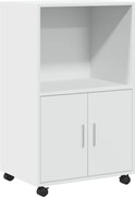 vidaXL Dulap cu roți, alb, 55x40x91 cm, lemn prelucrat