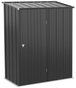 Outsunny Magazie Grădină Mare din Oțel cu Zăvor pentru Grădină, Negru | Aosom Romania