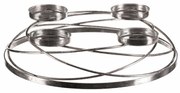 Sfeșnic de Advent Kruhy, argintiu, metal, diametru 35 cm