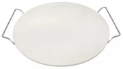 Placa piatra pentru copt si servit pizza Klausberg KB 7788, 33 cm, Manere metalice, Alb