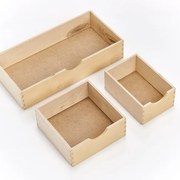 Organizator din lemn, cu 6 sertare, Wood Large Natural, L40xl20xH28 cm