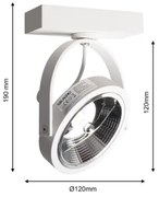 Spot de perete LUGAR 1xAR111 - GU10/25W/230V
