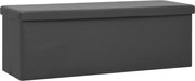 vidaXL Bancă de depozitare pliabilă, gri, PVC