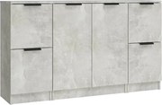 vidaXL Servante, 3 piese, gri beton, lemn prelucrat