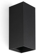Aplica perete aluminiu striat negru, 2xGU10, LUNE square