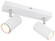 Aplica de perete / tavan cu 2 spoturi directionabile design modern ROBBY alb