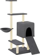 vidaXL Ansamblu de pisici stâlpi din funie sisal, gri închis, 130,5 cm