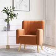 HOMCOM Fotoliu Decorativ Modern cu Spătar Canelat și Înclinat, , 70x76x92 cm, Maro | Aosom Romania