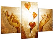 Tablou - pictura mâinilor pline de dragoste (90x60 cm)