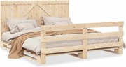 vidaXL Cadru pat cu tăblie 200x200 cm, lemn masiv de pin
