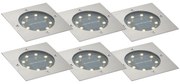 Set de 6 spoturi de sol din aluminiu pătrate, inclusiv LED IP65 Solar - Terry