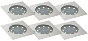 Set de 6 spoturi de sol din aluminiu pătrate, inclusiv LED IP65 Solar - Terry