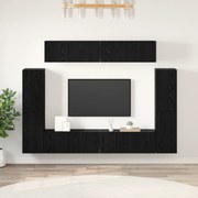 vidaXL Set comodă TV Pe perete 8 pcs Stejar negru 80 x 30 x 30.5 cm