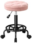 HOMCOM Taburet rotativ reglabil în înălțime Taburet rotativ 55-66 cm Taburet de lucru 360° rotativ Ø50 x 50-66 cm Roz | Aosom Romania