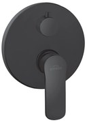 Baterie de duș încastrată, rotundă, cu 2 funcții SIROS neagră