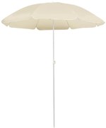 vidaXL Umbrelă de soare de grădină, stâlp din oțel, nisipiu, 180 cm