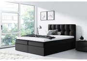 Pat matrimonial Boxspring Maddox (160x200) (piele ecologică Soft 011 (Negru)). 1058926