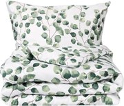 Lenjerie de pat Matex Satin Acuarelă frunze de eucalipt , 140 x 200 cm, 70 x 90 cm
