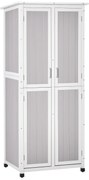 Outsunny Magazie Unelte Lemn Brad 3 Niveluri, Acoperiș Bitum Impermeabil, Cu Cârlige, 77x58x175cm, Gri | Aosom Romania