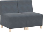 vidaXL Unitate Sofa Modulară Fără Brațe 2 pcs Gri închis