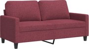 vidaXL Canapea cu 2 locuri, roșu vin, 140 cm, material textil