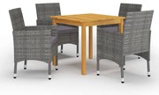 vidaXL Set mobilier de grădină, 5 piese, gri