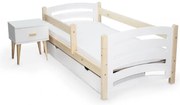 Pat pentru copii MELA 80 x 160 cm, alb–pin Saltele: Matrace EASYSOFT 10 cm, Somiera pat: Cu lamele curbate