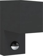 vidaXL Lampă exterioară de perete cu LED/senzor, negru aluminiu turnat