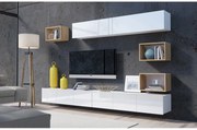 Mobilier living Calabria C31 WHITE (Alb + Stejar auriu) (fără iluminat). 1051572