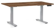Masă înălțime reglabilă OfficeTech D, 120 x 80 cm, picioare gri, stejar silverjack